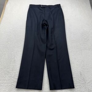 Brooks Brothers 346 Mens Wool Dress Pants Pleated Front Navy 35x30